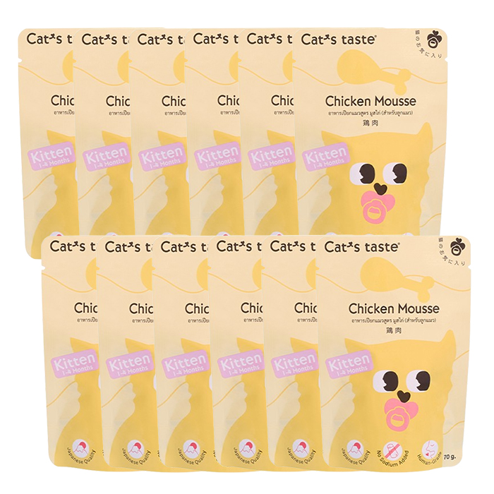 캣츠테이스트 파우치 70g x 12개 키튼 치킨무스 고양이간식 - 메인 이미지