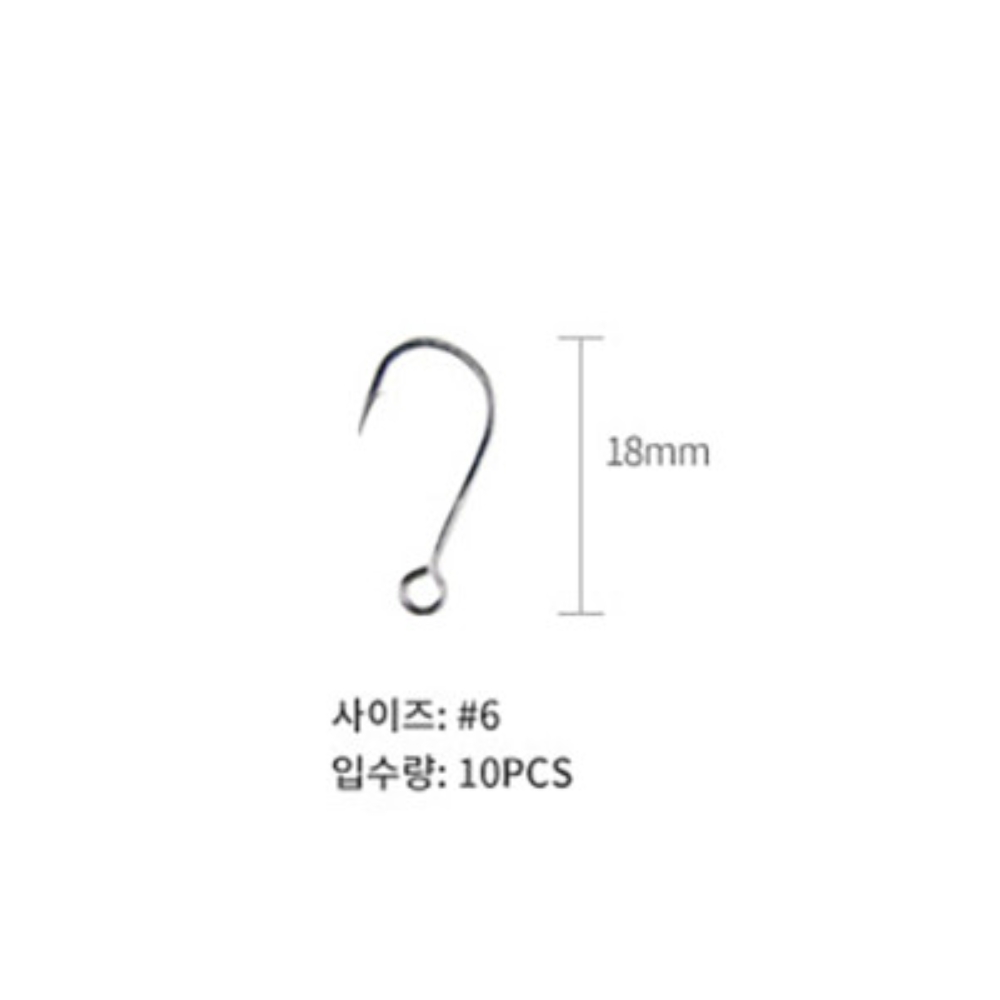 캣츠크로우 리미트 298 싱글훅 미노우 교체용 6호, 실버 - 상세 이미지 2