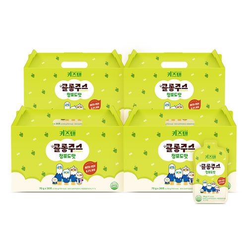 키즈텐 어린이 아기 건강 간식 과일 야채 약재 음료 콜롱 주스 청포도, 70g, 120개 - 상품 이미지