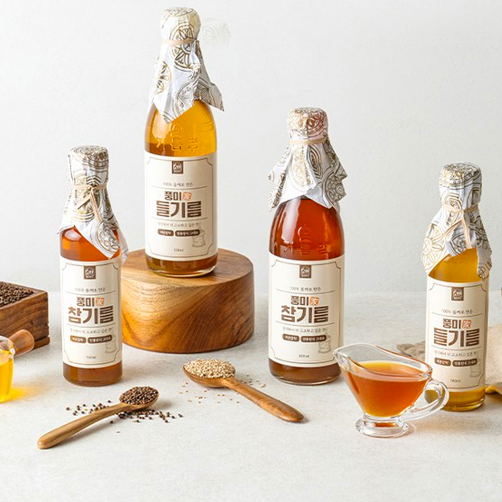 [통참깨100%] 참기름 들기름 1병 350ml /맑고 고소한 벤조피렌 제로 - 상세 이미지 2