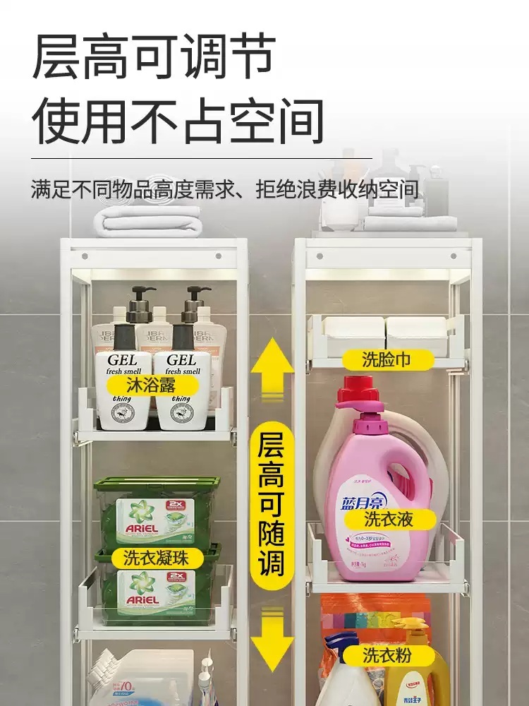 세탁기틈새장 폭좁은 다용도실 선반 틈새수납장 세탁실장 슬림장 틈새 베란다 - 상세 이미지 5