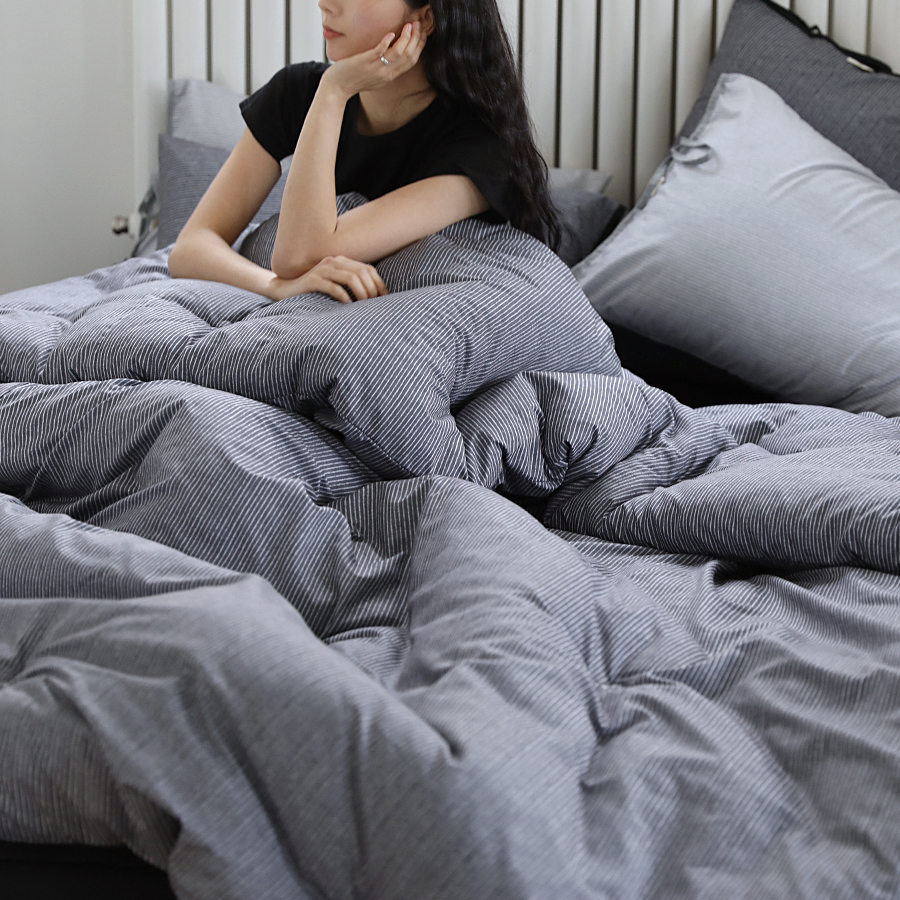 사계절 차렵이불 뉴욕시티 스트라이프 옥수수솜 포근한 사계절이불 SS