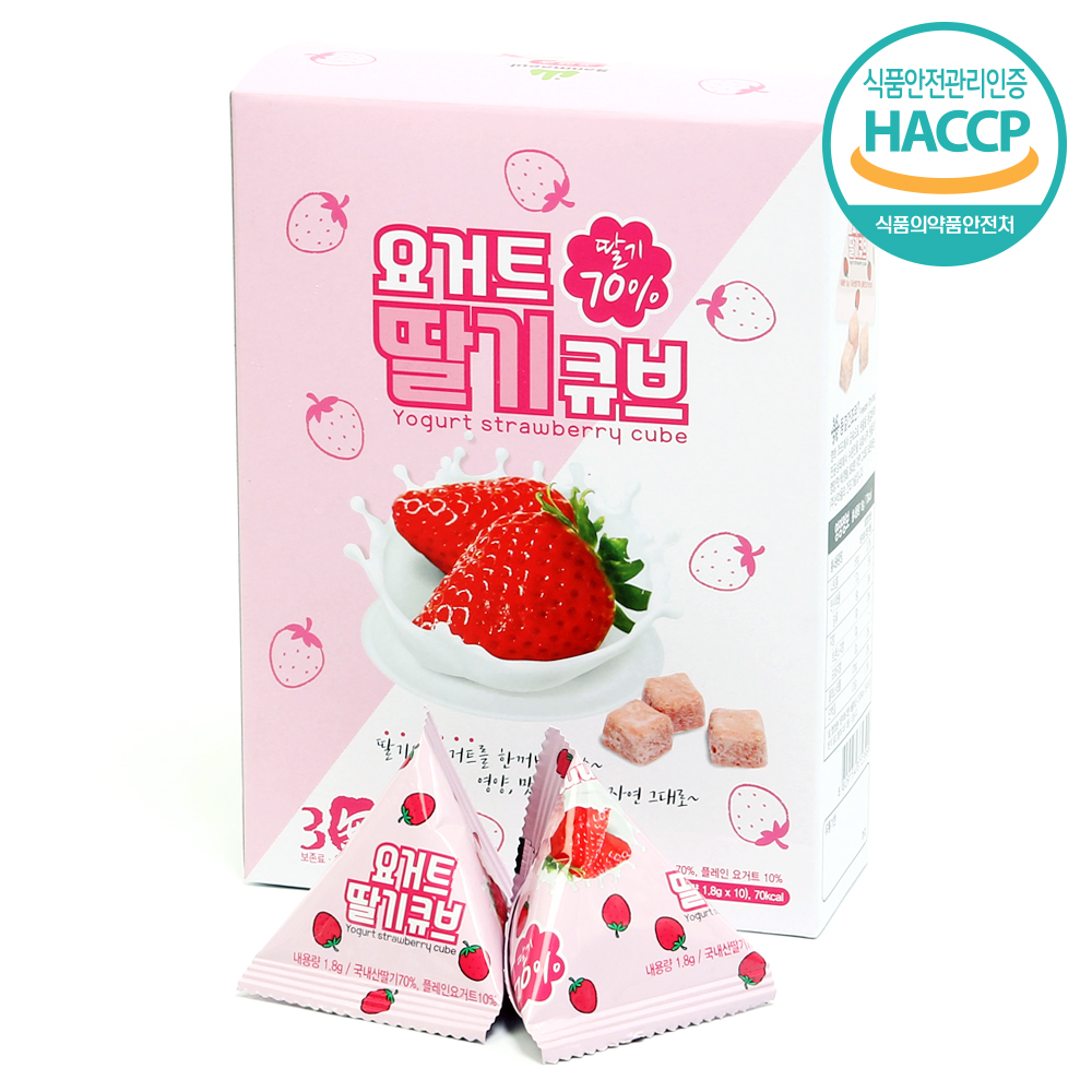 동결건조 요거트 큐브 딸기, 1.8g, 10개 - 메인 이미지