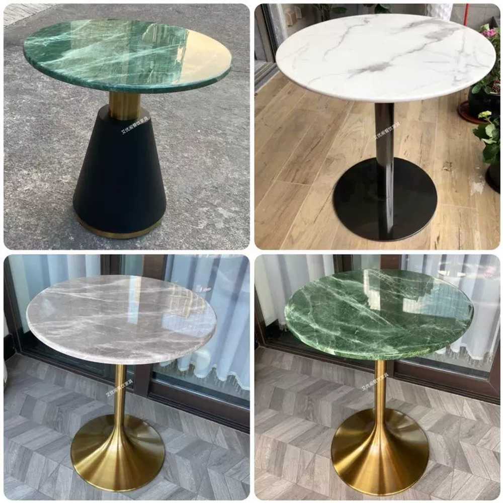 철제 대리석사이드테이블 북유럽 상품 쇼파 창가 이동식 A컬러(사진참조)60x60x75cm - 상세 이미지 2