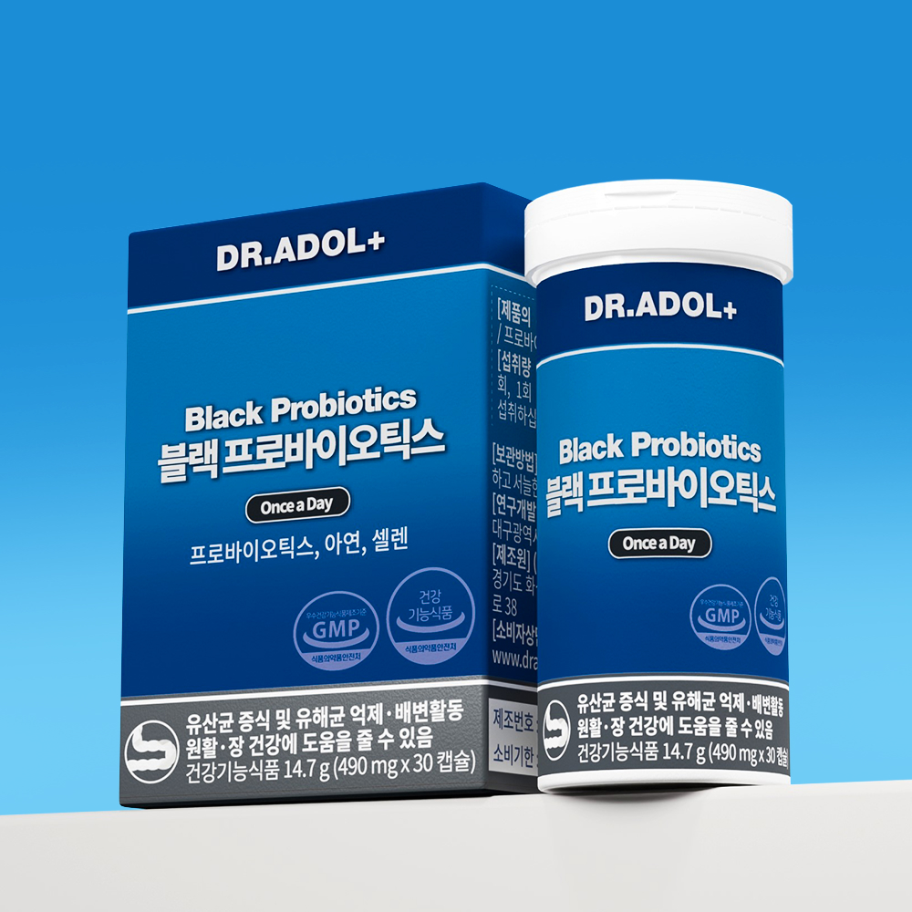 닥터아돌 블랙 프로바이오틱스 iff 징크 유산균 - 상품 이미지