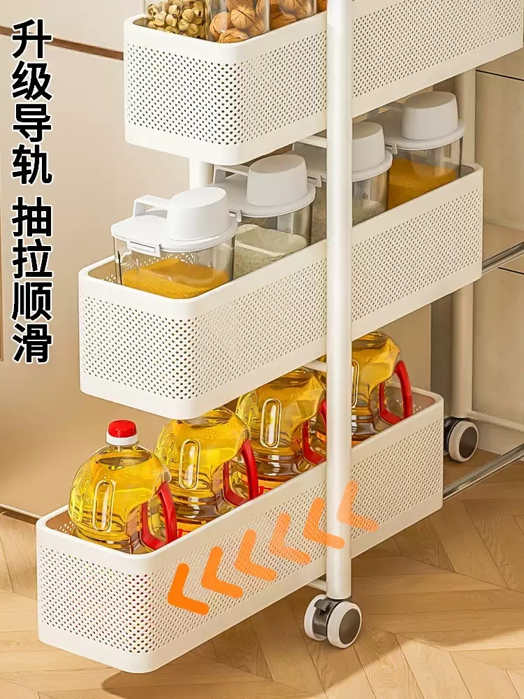 틈새정리함 거치대 선반 정리대 세탁실 이동식 보관함 현관 정리 슬림 탕비실 - 상세 이미지 4