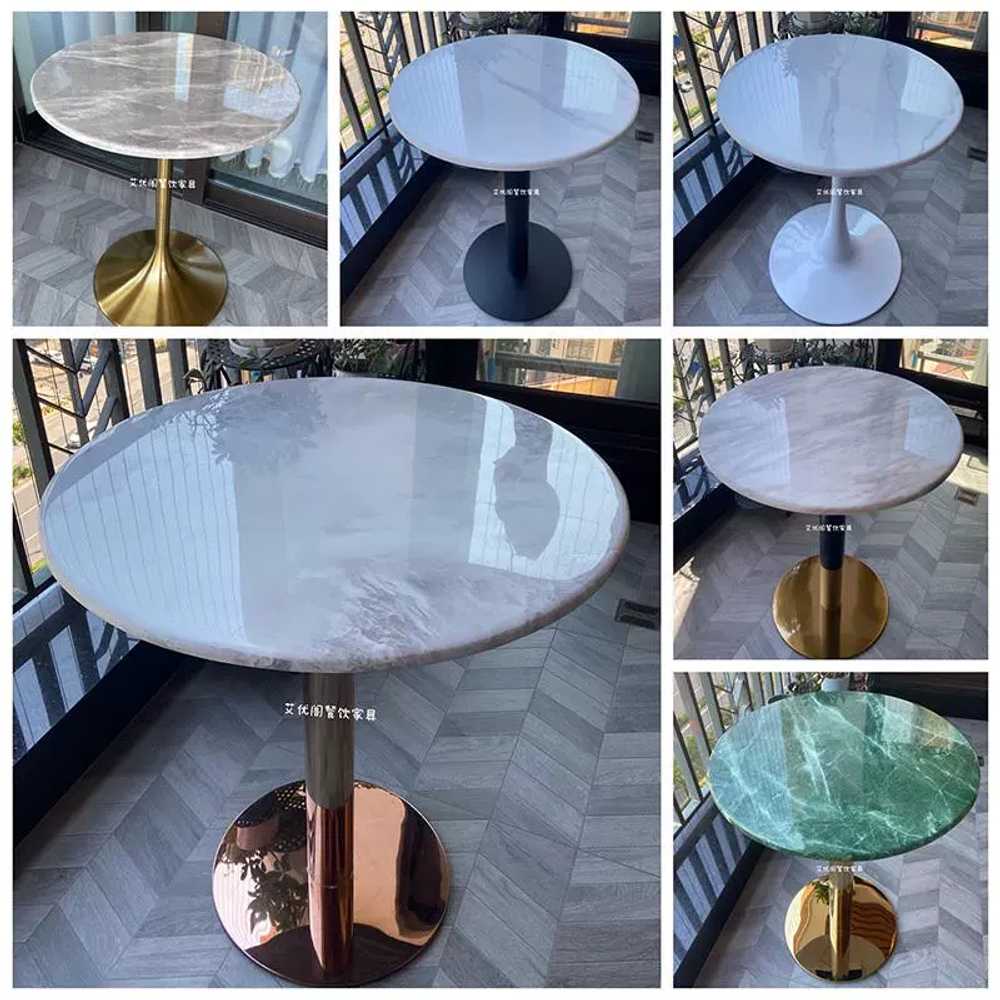 철제 대리석사이드테이블 북유럽 상품 쇼파 창가 이동식 A컬러(사진참조)60x60x75cm - 상세 이미지 4