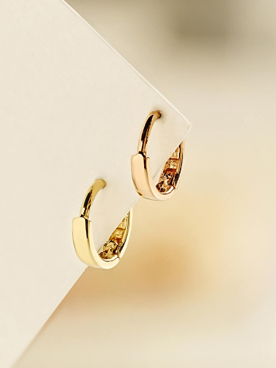 14K 18K 미니 귓바퀴 플랫 원터치 링 귀걸이