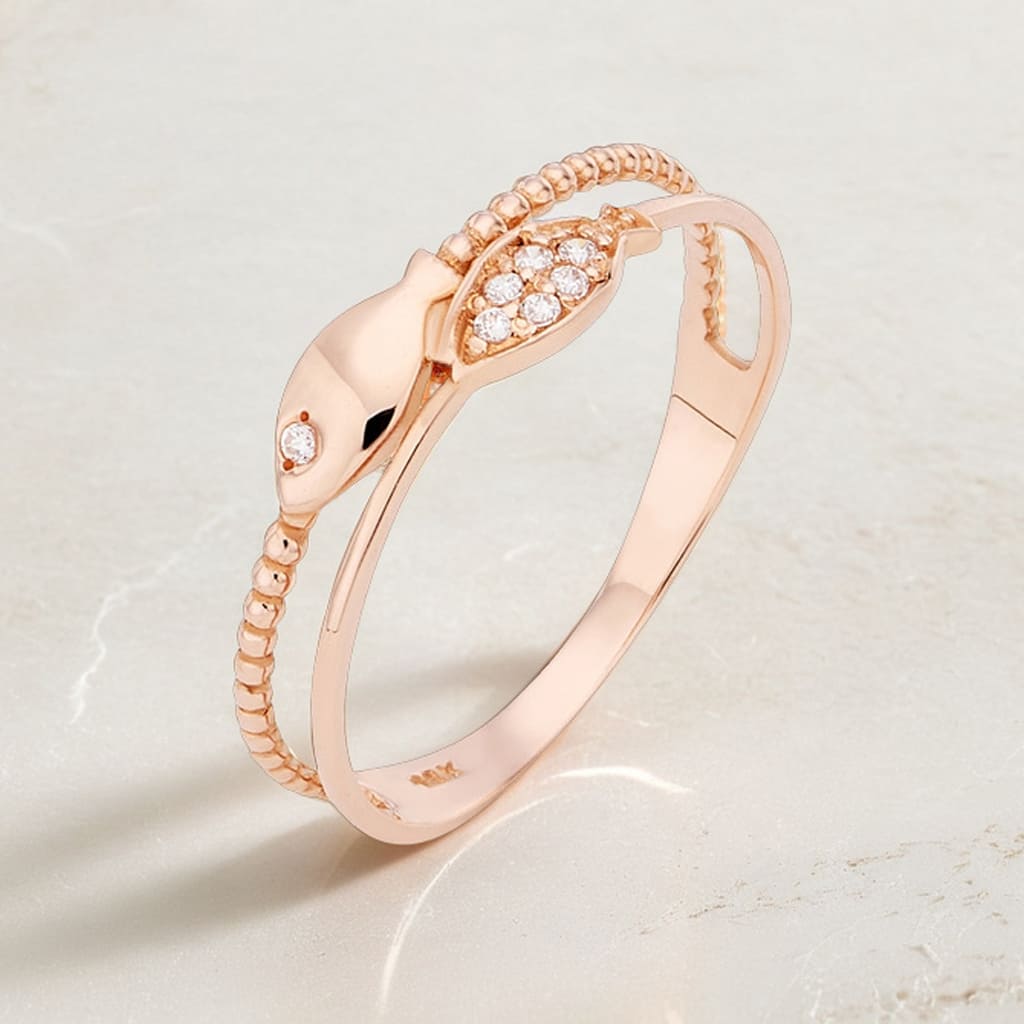 14K 18K 물고기반지 두줄 행운 애끼 새끼 중지 손가락 여성 반지 우정 수능 링