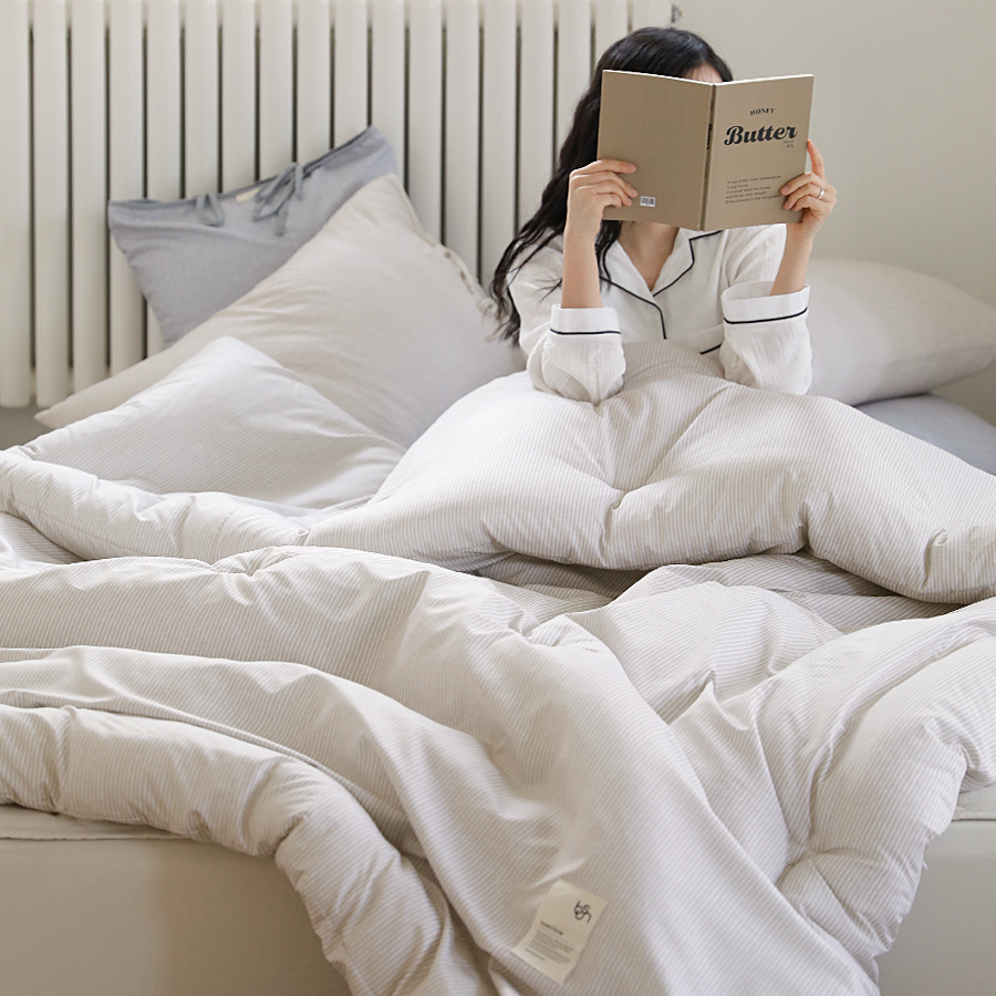 사계절 차렵이불 뉴욕시티 스트라이프 옥수수솜 포근한 사계절이불 SS