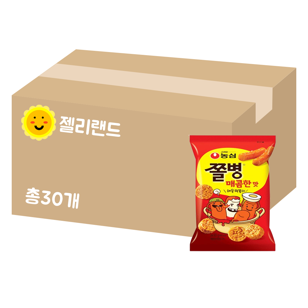 농심 쫄병스낵 매콤한맛 82g X 30개 (1BOX) : 젤리랜드