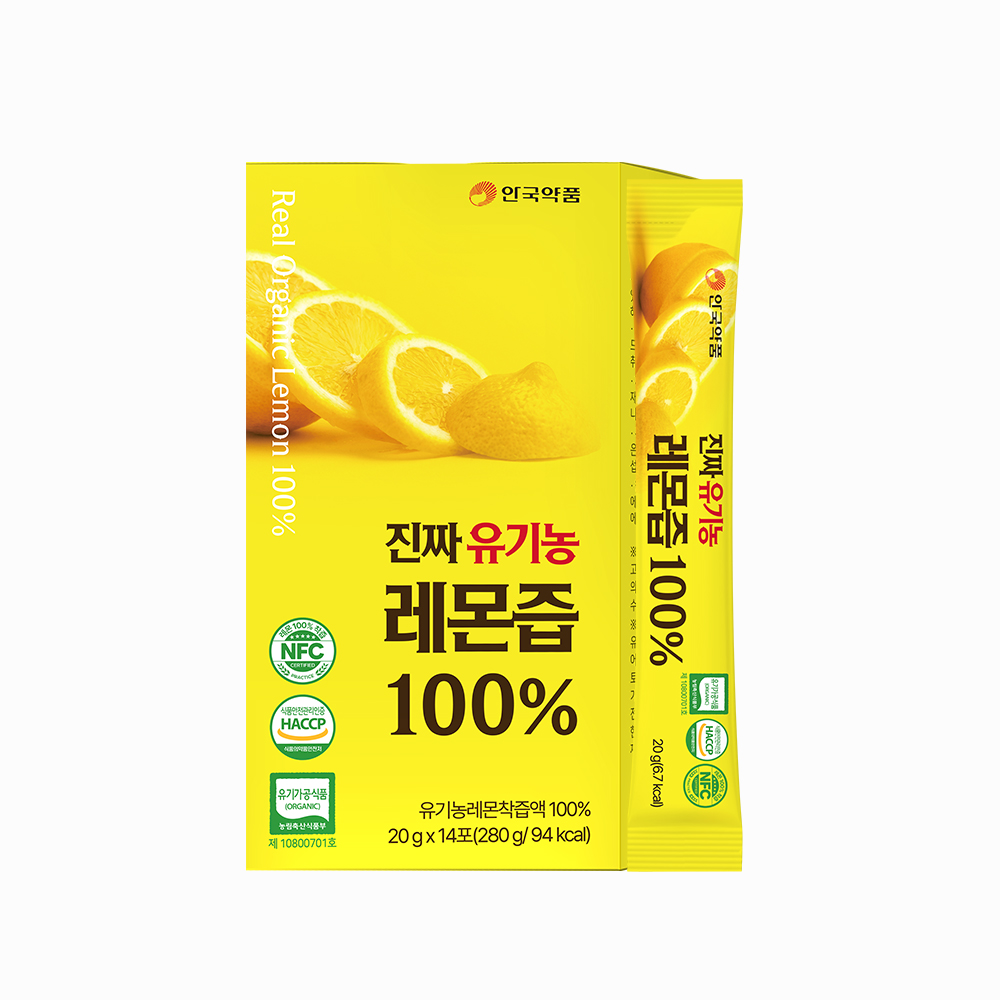 안국약품 진짜 유기농 레몬즙 100% 14포, 1개 - 상품 이미지