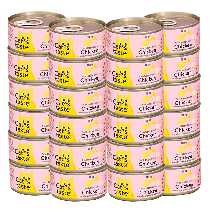 캣츠테이스트 캔 85g x 24개 치킨 젤리 고양이간식 - 메인 이미지