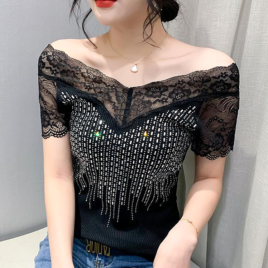 모네르 여름 라인댄스 상의 투웨이레이스 라인 줌바 댄스복 상품 이미지