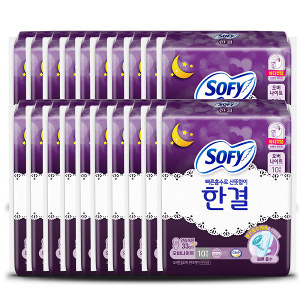 쏘피 한결 오버나이트 10P x 20개(1BOX) : 럭키싱싱