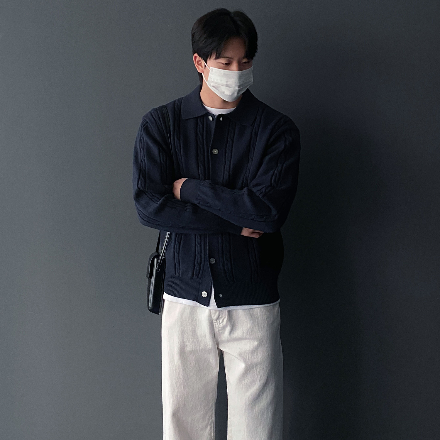 남자꽈배기가디건 케이블가디건 카라가디건 이미지 7