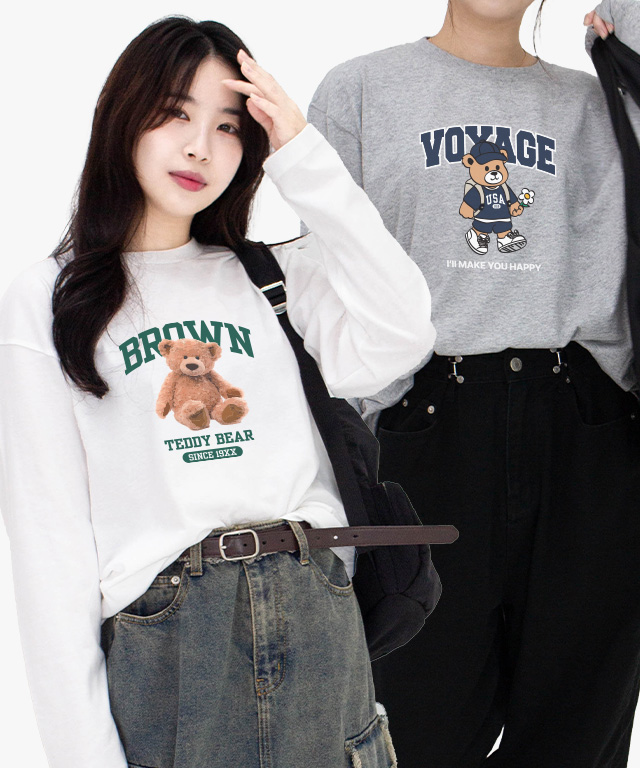 여성긴팔티셔츠 롱 이너 레이어드 기본 루즈핏 티셔츠 - 상세 이미지 2