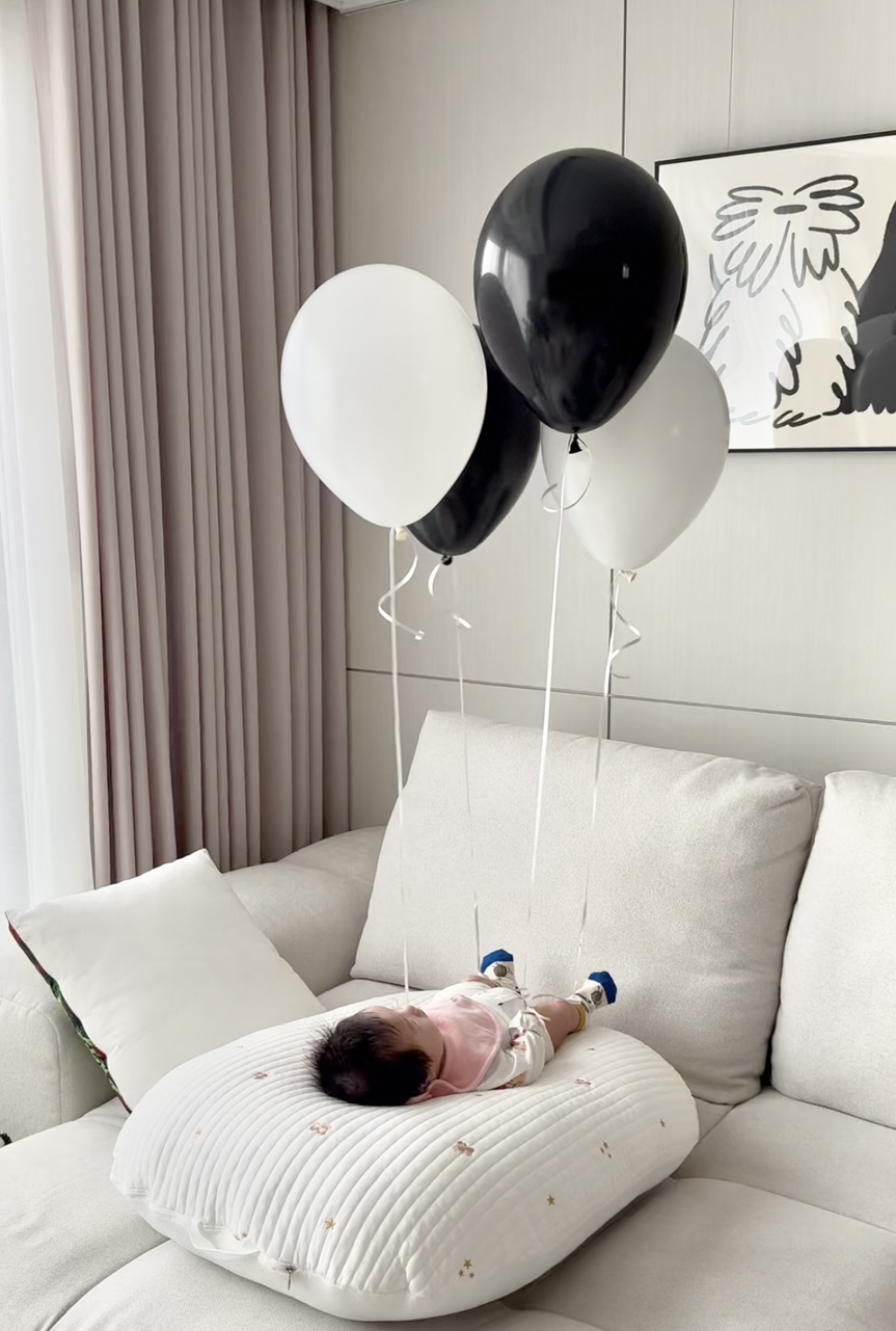 아기 화동 놀아주기 풍선 DIY 일회용 헬륨가스 10개용 고무풍선 10개 블랙화이트