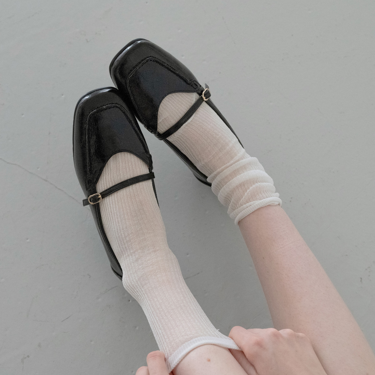 [GISSE 지쎄] 천연가죽 여성수제화 카일라 메리제인 플랫슈즈 GIS-46214