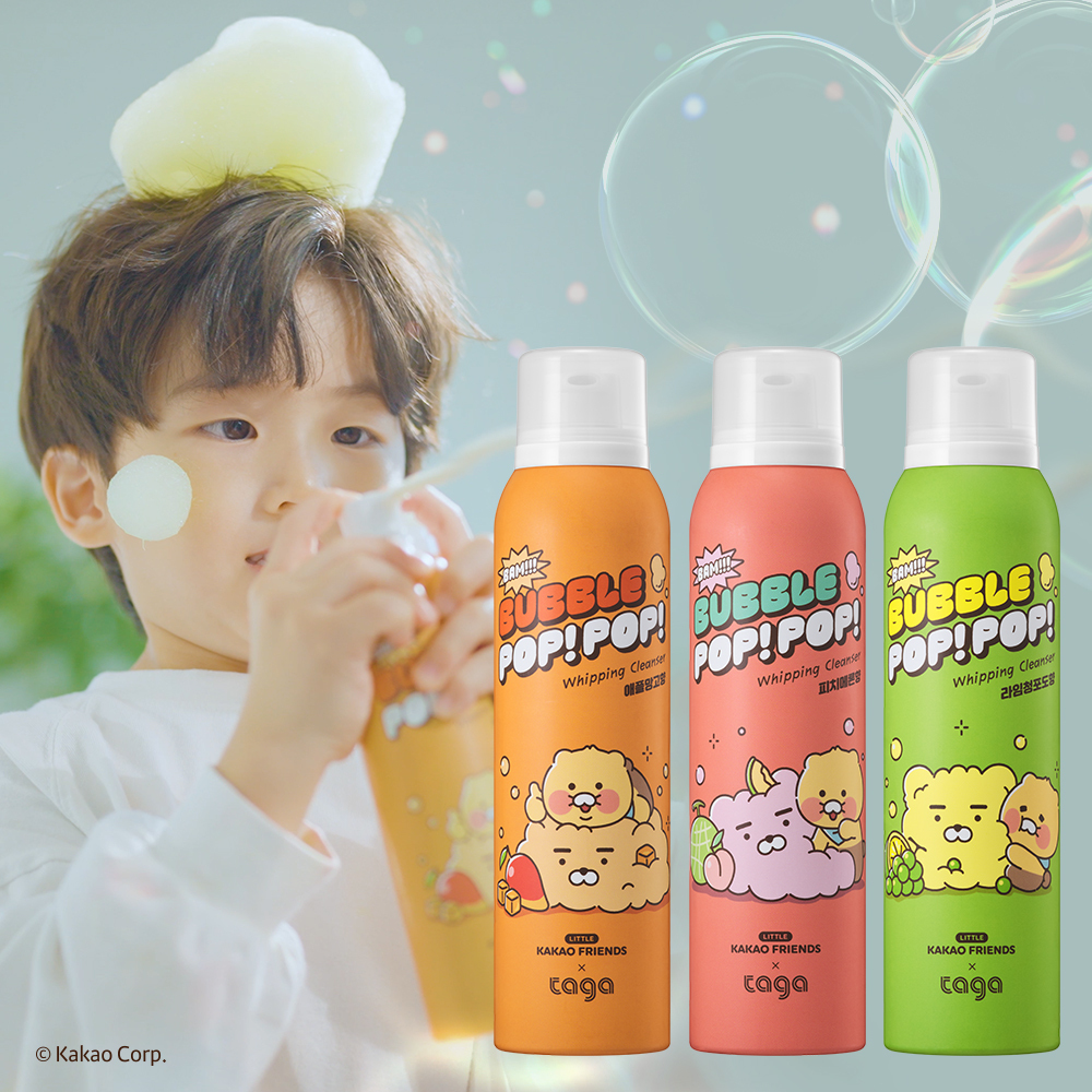 [리틀춘식이 에디션] 타가 비건 버블팝 휘핑 클렌저 200ml 3종세트 유아바스 거품 촉감놀이 목욕놀이 버블클렌저