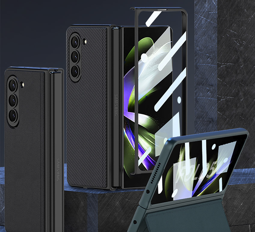 갤럭시 스탠딩 커버 거치대 케이스 블루그린, 갤럭시Z 폴드5 - 상세 이미지 4