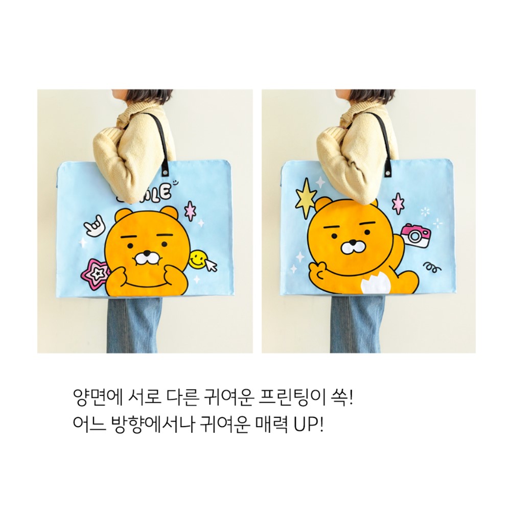 춘식이 장바구니 타포린백 L 대형 보조가방 카카오 굿즈 - 상세 이미지 5