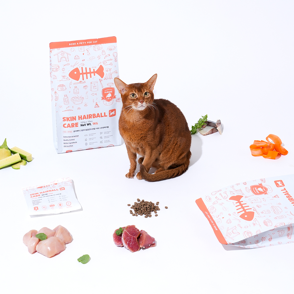 본아페티 유럽산 고양이 키블 헤어볼 사료 동결건조 분말 피부 기능성 사료 닭고기, 1kg, 1개 - 상세 이미지 3