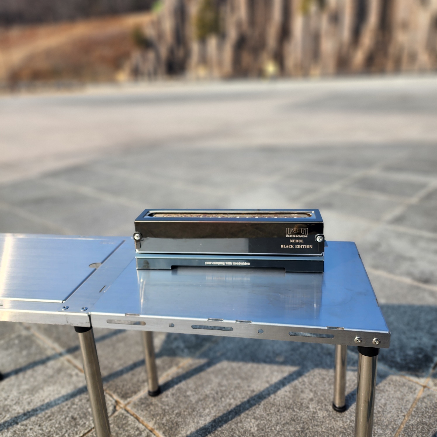 아이언디자인 NEOUL 알콜/에탄올 스토브/난로 너울 블랙 미러 에디션/실내불멍스토브