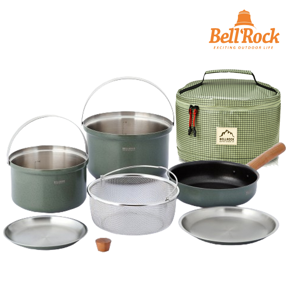 벨락 컬러9L 인덕션코펠 캠핑냄비세트 식기 포레스트그린