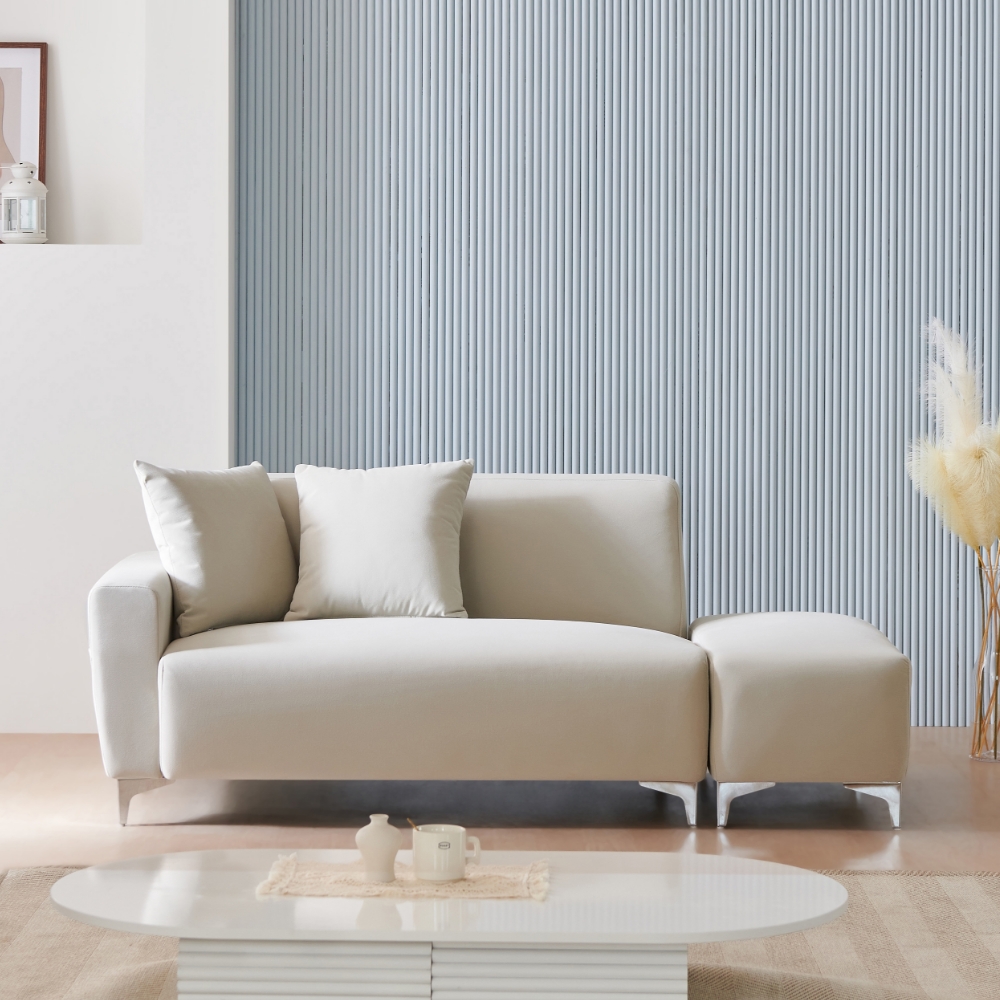 동서가구 코코 아쿠아텍스 패브릭 2인 소파+스툴