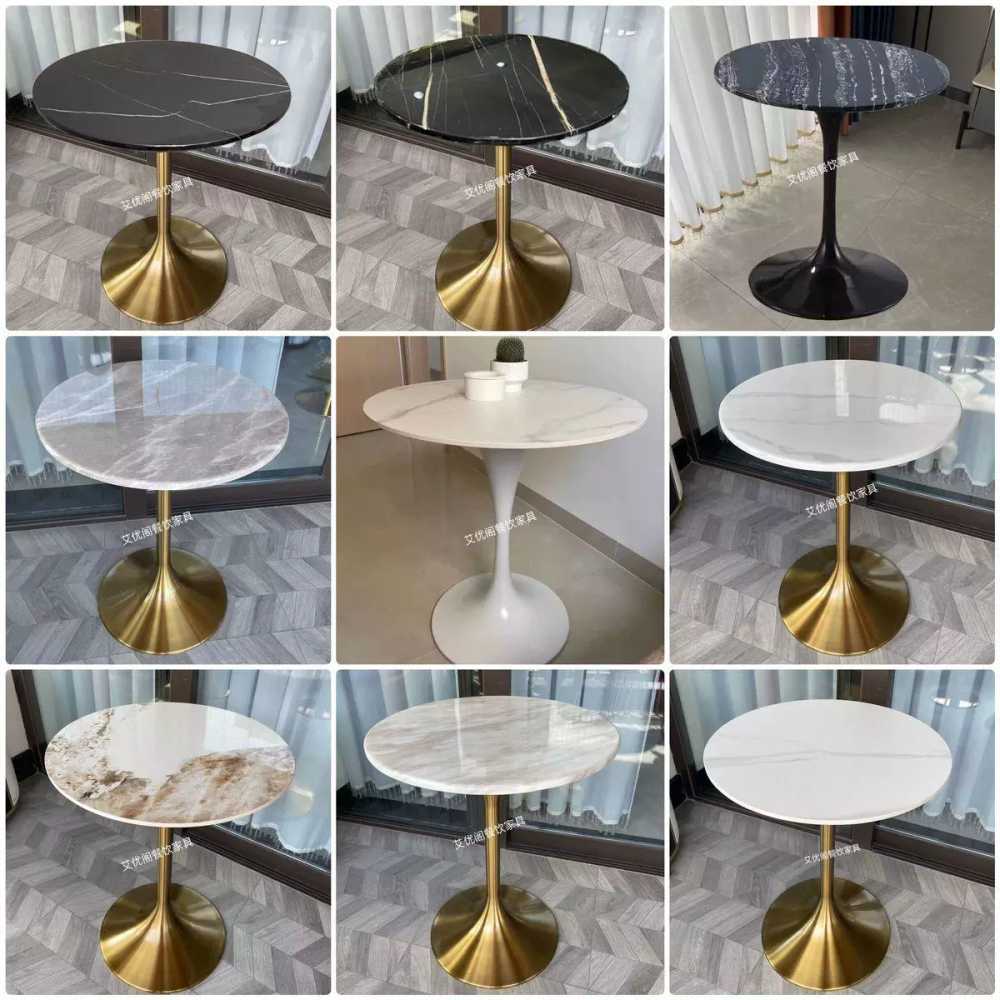 철제 대리석사이드테이블 북유럽 상품 쇼파 창가 이동식 A컬러(사진참조)60x60x75cm - 상세 이미지 3