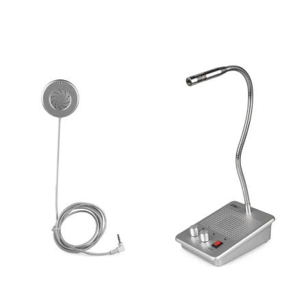 매표소 마이크 안내데스크 양방향 비대면 창구 스피커 은행 병원 민원실