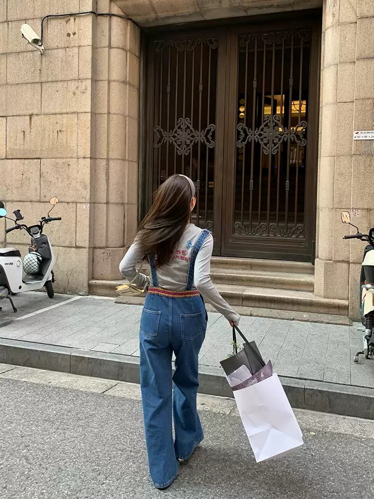 하트강아지 프린팅 니트긴팔티 뒷면레터링 그레이 유니크 자수 디자인 면92 편한 가을겨울 이미지 6