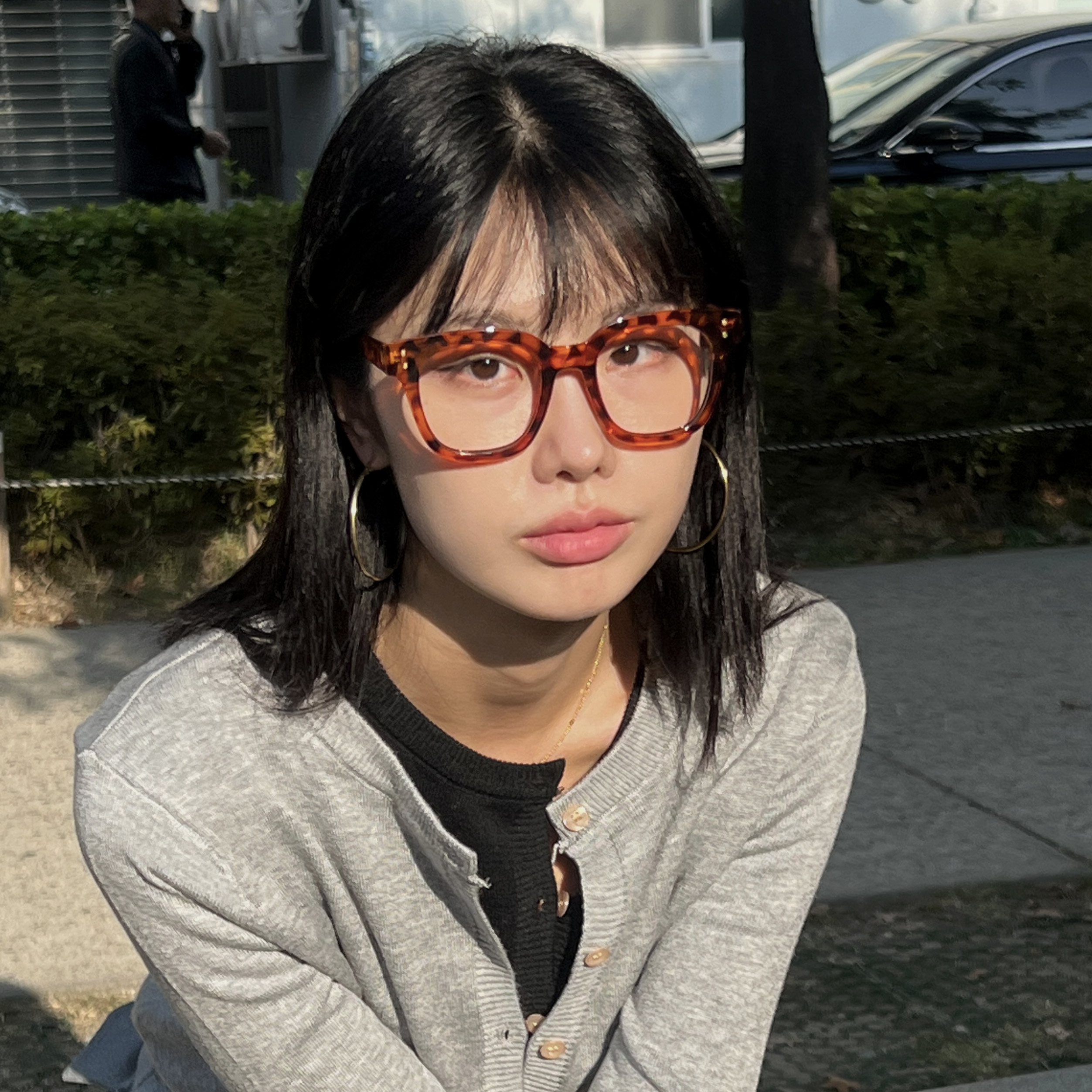 호피안경 레오파드 뿔테 호피 안경테 빅사이즈 여자 - 상세 이미지 4