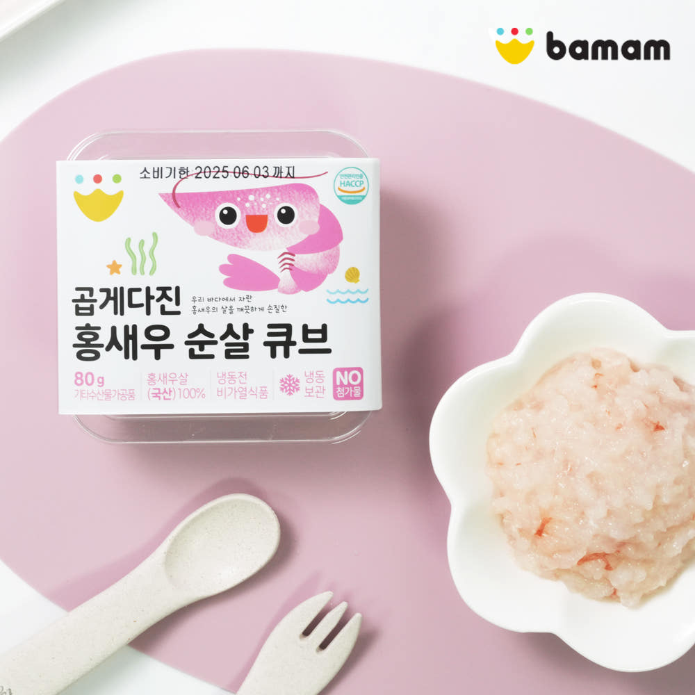 바맘 바맘 곱게다진 순살 큐브 새우 외 6종 20g x 4구
