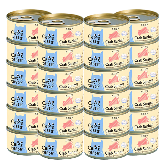 캣츠테이스트 캔 85g x 24개 게맛살 그레이비 고양이간식 - 상품 이미지