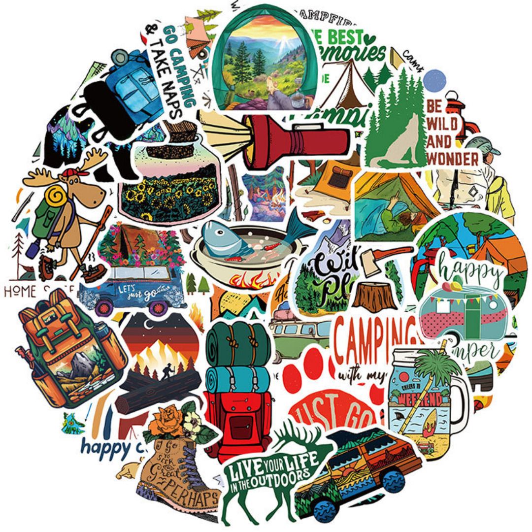 우주캠핑 감성 캠핑 방수 스티커 50종 세트
