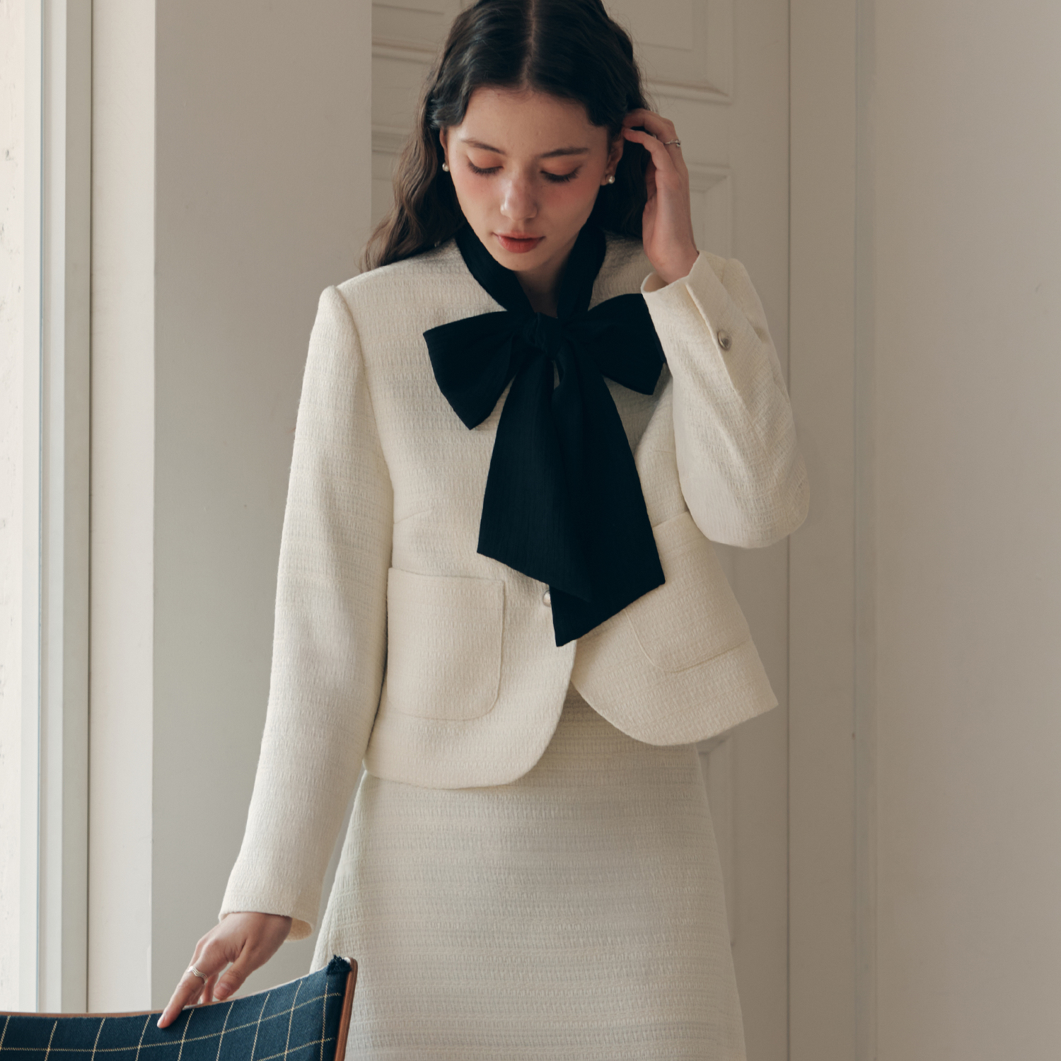 [제로스트릿][2컬러] 크리미 트위드 자켓 CREAMY TWEED JACKET - 상세 이미지 5
