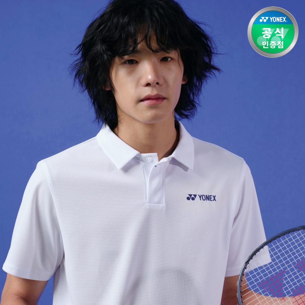 요넥스 251TS065U 배드민턴 카라 반팔 티셔츠 남녀공용 데일리웨어 화이트 - 상품 이미지