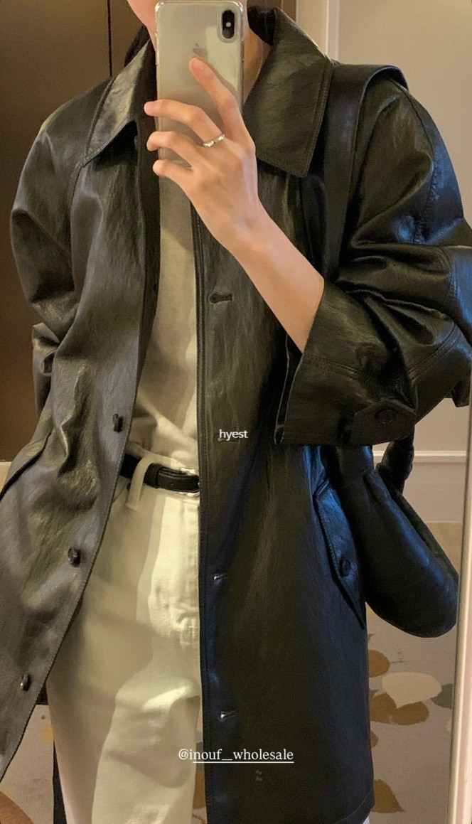 (블랙 당일) 이너프 무드 레더코트 상세 이미지 6