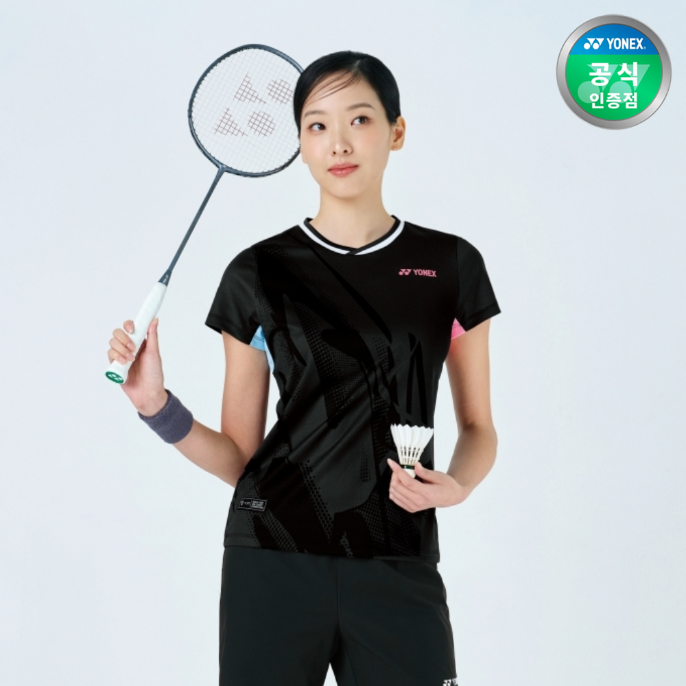 요넥스 251TS040F 배드민턴 반팔 티셔츠 여성 게임웨어 다크차콜 - 메인 이미지