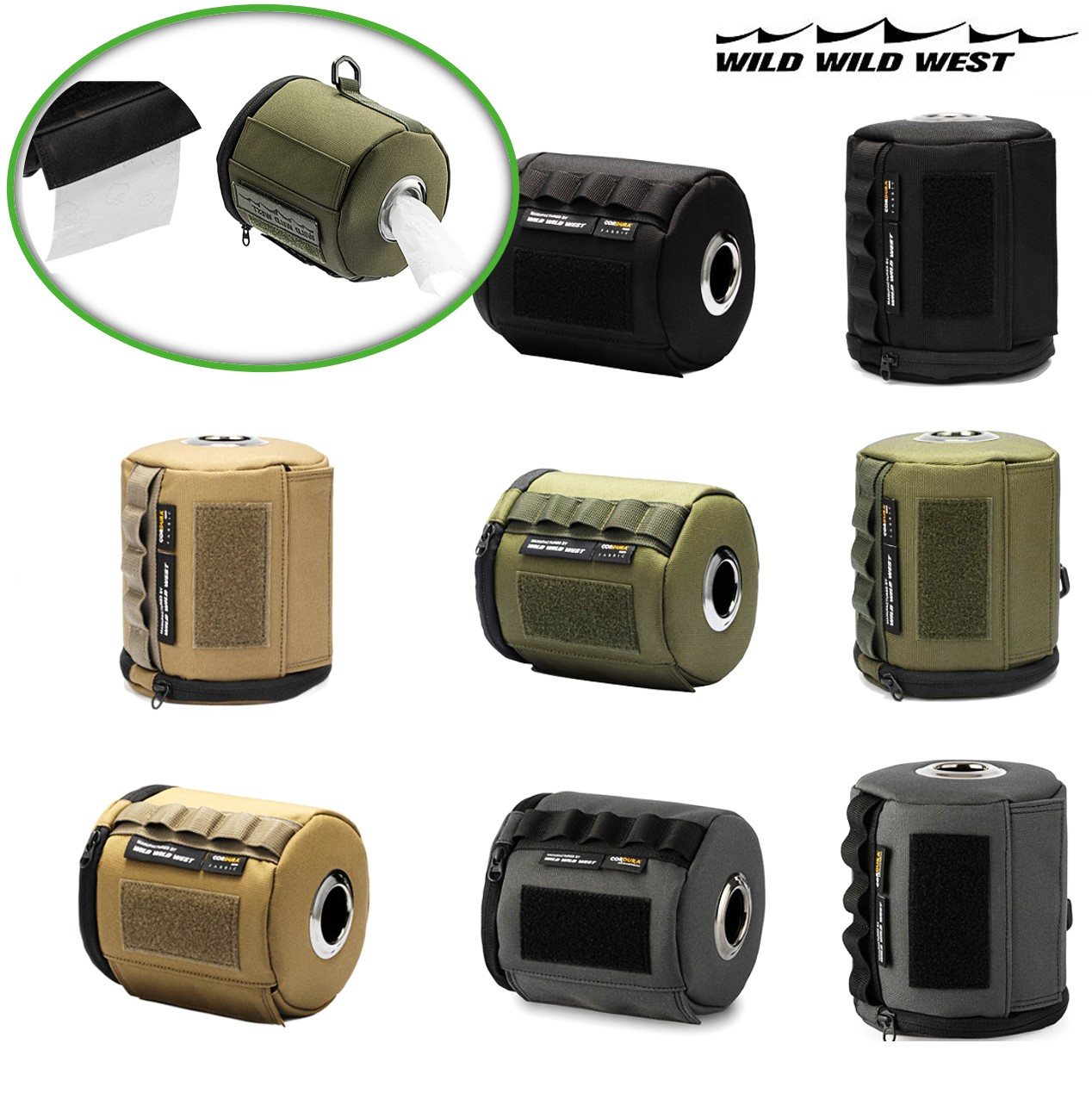 와일드와일드웨스트 두루마리 휴지 케이스 보관함 롤티슈 걸이 캠핑 단일색 와와웨