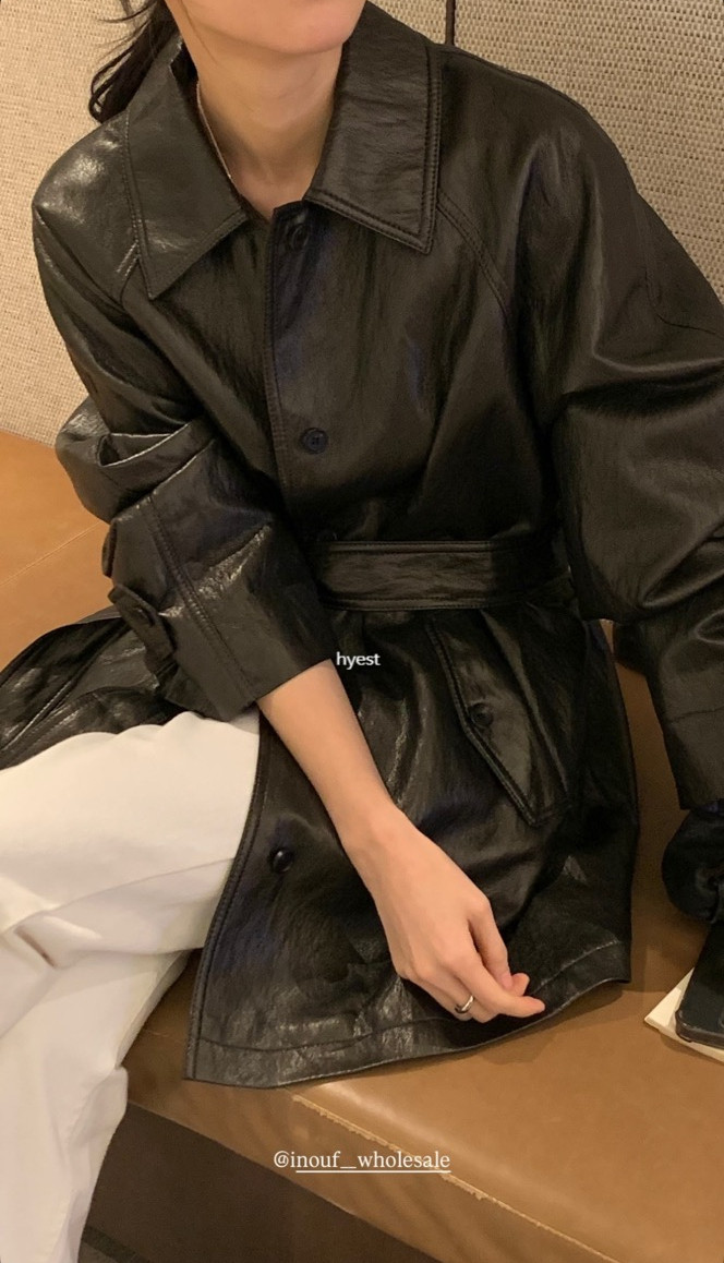(블랙 당일) 이너프 무드 레더코트 상세 이미지 3