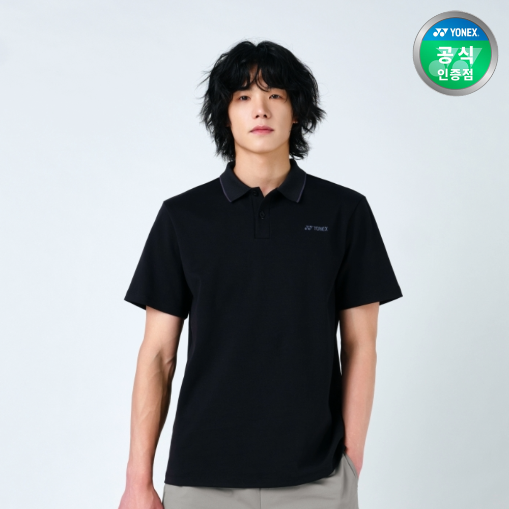 요넥스 251TS067U 배드민턴 카라 반팔 티셔츠 남녀공용 데일리웨어 블랙 - 상품 이미지