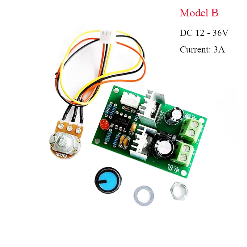 PWM DC 모터 속도 컨트롤러 물 에어 펌프용 조절 가능 2V-55V 2A 3A 5A 10A 20A 30A 35A 12V 24V 36V : 전자 파츠 마켓