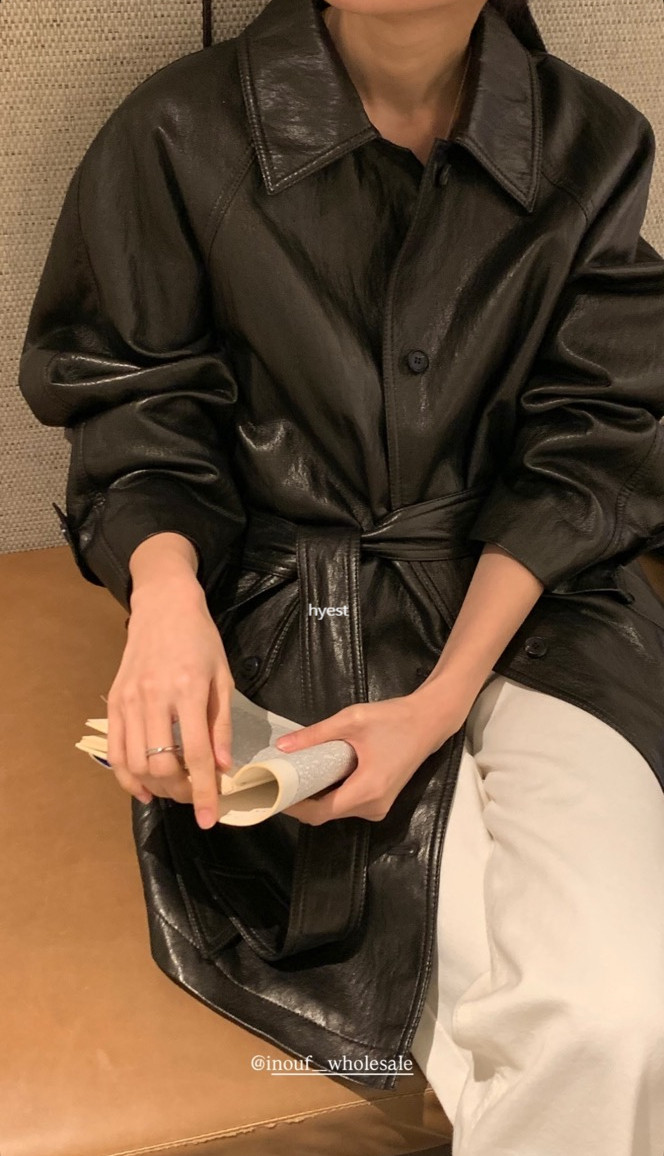 (블랙 당일) 이너프 무드 레더코트 상세 이미지 5