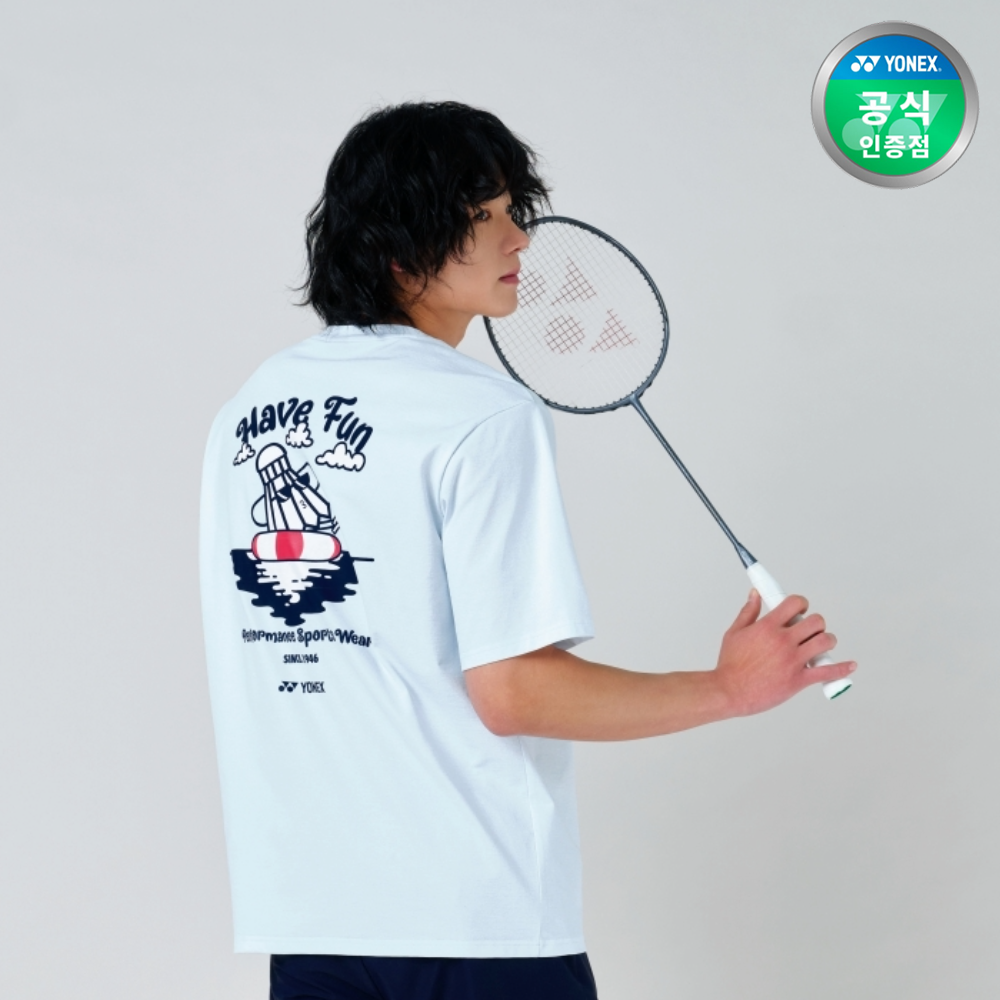 요넥스 251TS043U 배드민턴 오버핏 반팔 티셔츠 남녀공용 데일리웨어 페일블루 - 상세 이미지 2