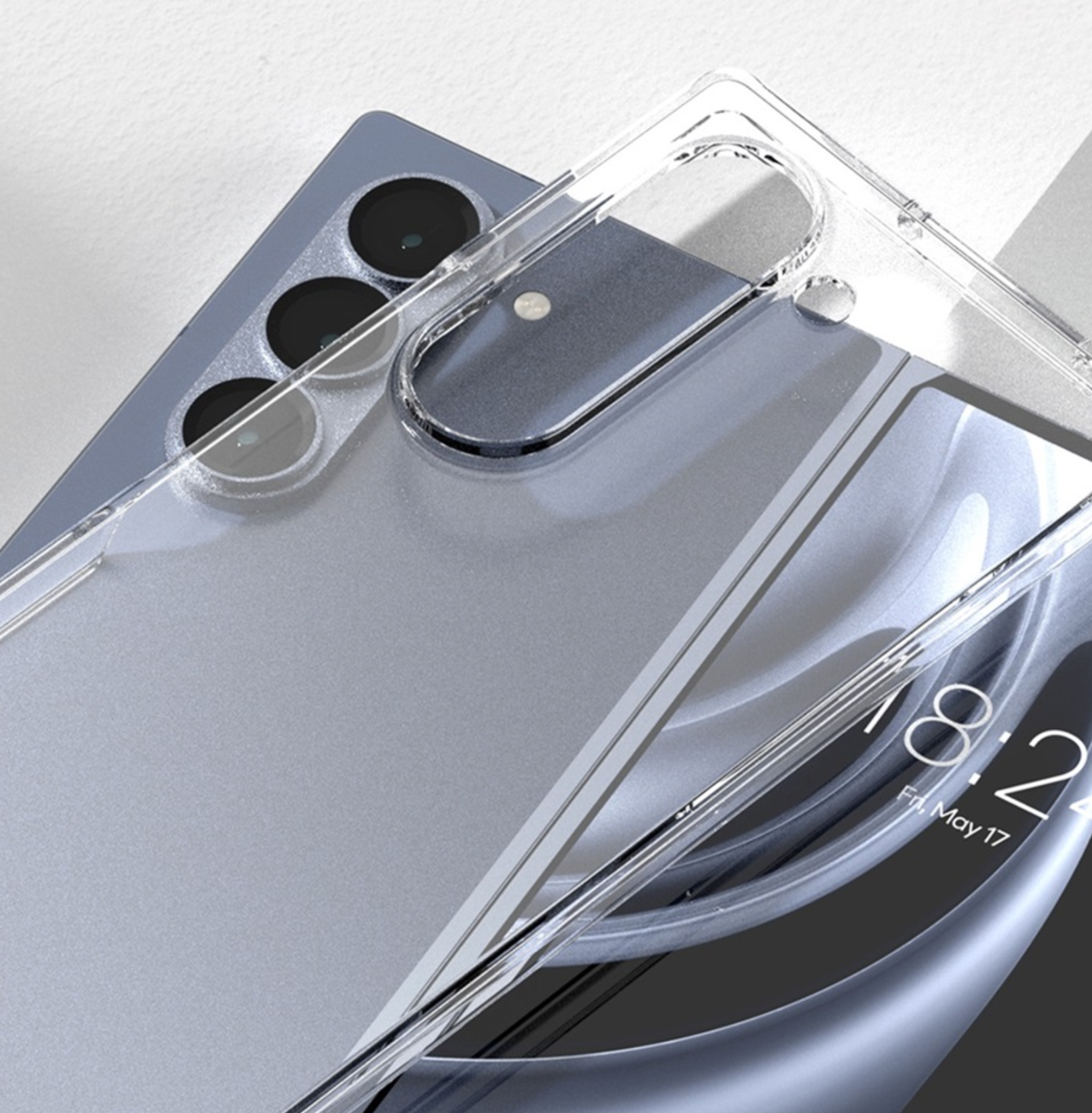 방탄 범퍼 슬림 크리스탈 케이스 투명, 갤럭시Z 폴드6 - 상세 이미지 3