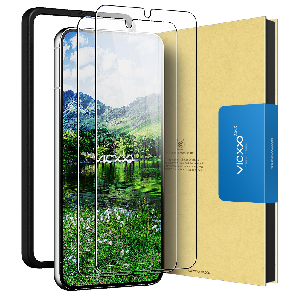 빅쏘 2.5CX 지문인식 강화유리 액정보호필름 갤럭시S22 플러스, 2매입