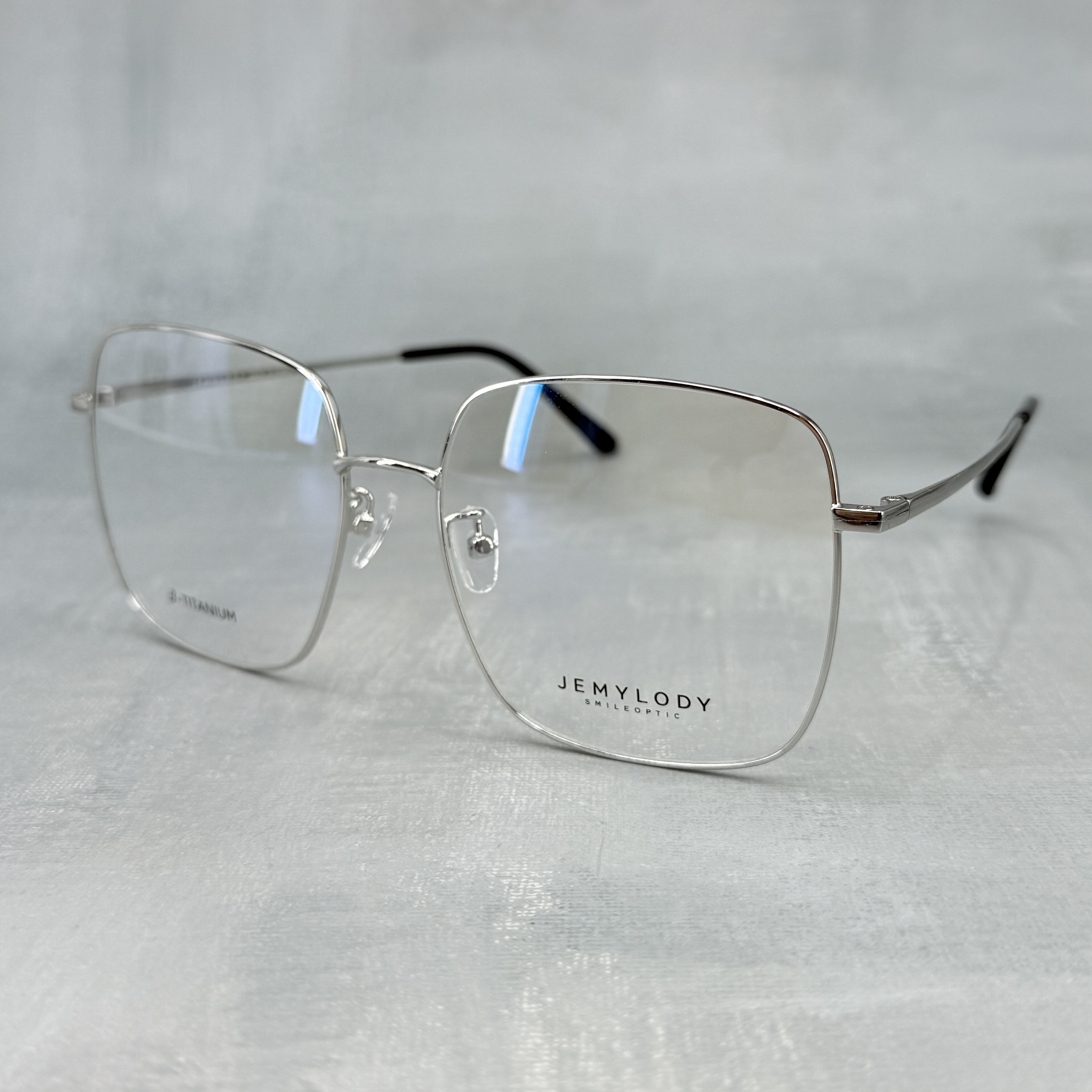 제미로디 라틴 슈퍼오버사이즈 대두안경 사각 메탈 탄성 티타늄 큰안경테